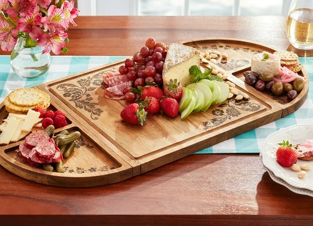 Pioneer Woman acacia serving board with charcuterie